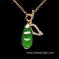 Imperial Green Jadeite Jade Yokohama Bean Pendant